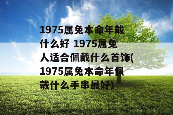 1975属兔本命年戴什么好 1975属兔人适合佩戴什么首饰(1975属兔本命年佩戴什么手串最好)