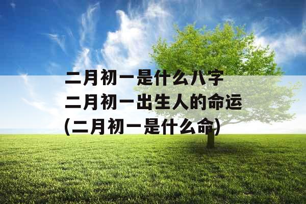 二月初一是什么八字 二月初一出生人的命运(二月初一是什么命)