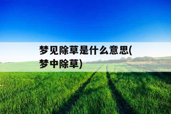 梦见除草是什么意思(梦中除草)