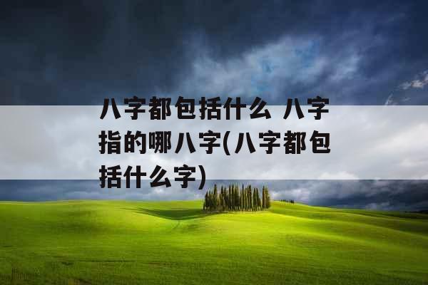 八字都包括什么 八字指的哪八字(八字都包括什么字)