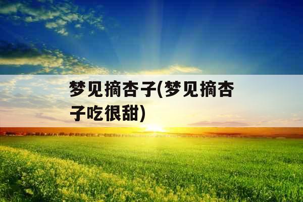 梦见摘杏子(梦见摘杏子吃很甜) 梦见摘杏子(梦见摘杏子吃很甜)