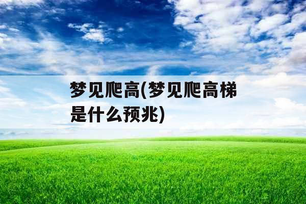 梦见爬高(梦见爬高梯是什么预兆) 梦见爬高(梦见爬高梯是什么预兆)