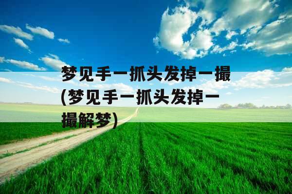 梦见手一抓头发掉一撮(梦见手一抓头发掉一撮解梦)