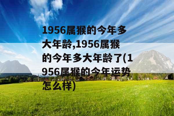 1956属猴的今年多大年龄,1956属猴的今年多大年龄了(1956属猴的今年运势怎么样)