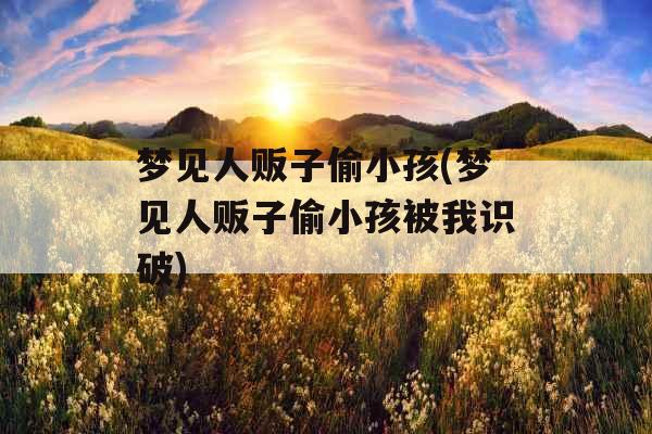 梦见人贩子偷小孩(梦见人贩子偷小孩被我识破)