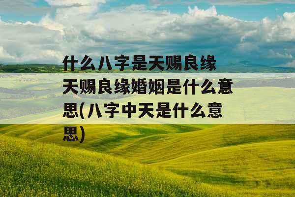什么八字是天赐良缘 天赐良缘婚姻是什么意思(八字中天是什么意思)