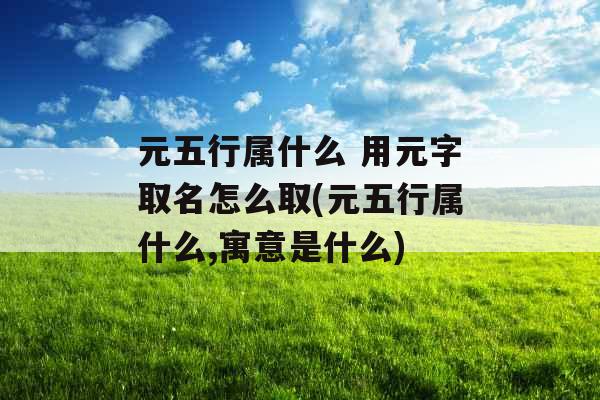 元五行属什么 用元字取名怎么取(元五行属什么,寓意是什么)