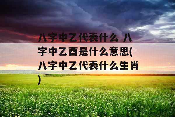 八字中乙代表什么 八字中乙酉是什么意思(八字中乙代表什么生肖)