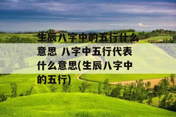 生辰八字中的五行什么意思 八字中五行代表什么意思(生辰八字中的五行)