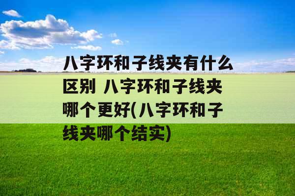 八字环和子线夹有什么区别 八字环和子线夹哪个更好(八字环和子线夹哪个结实)