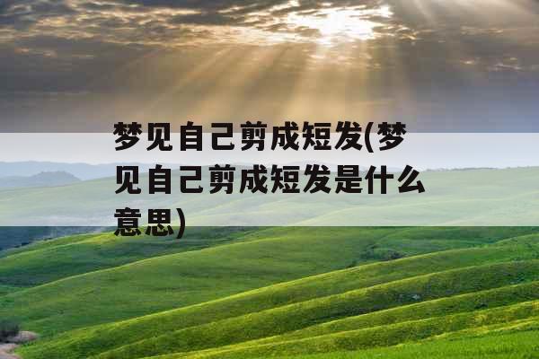 梦见自己剪成短发(梦见自己剪成短发是什么意思)