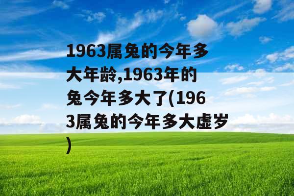 1963属兔的今年多大年龄,1963年的兔今年多大了(1963属兔的今年多大虚岁)