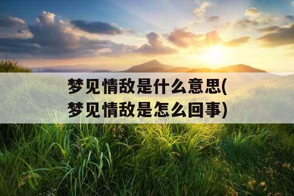 梦见情敌是什么意思(梦见情敌是怎么回事)