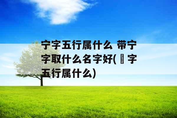 宁字五行属什么 带宁字取什么名字好(玥字五行属什么)