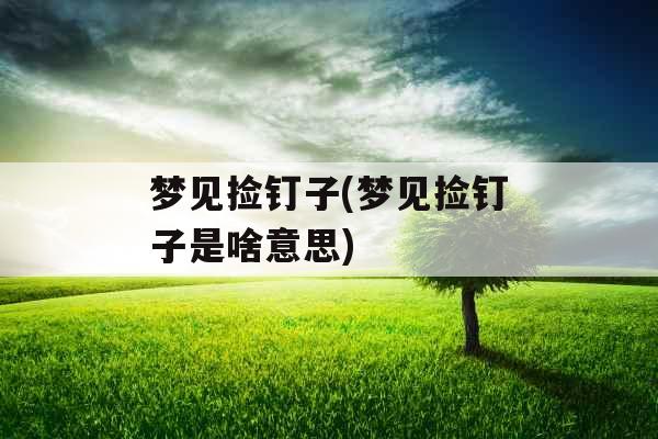 梦见捡钉子(梦见捡钉子是啥意思) 梦见捡钉子(梦见捡钉子是啥意思)