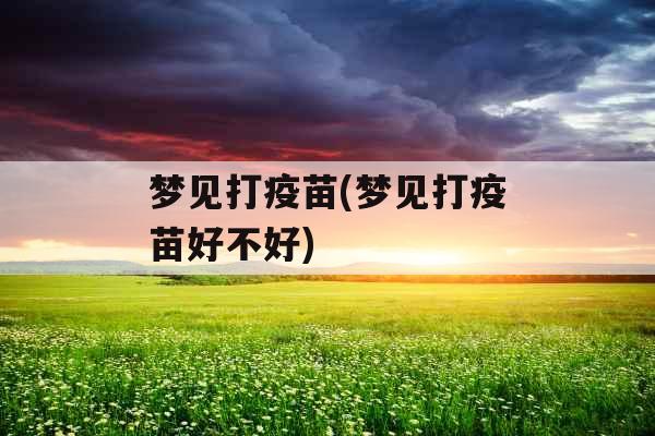 梦见打疫苗(梦见打疫苗好不好)