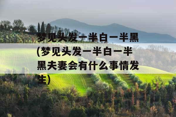 梦见头发一半白一半黑(梦见头发一半白一半黑夫妻会有什么事情发生)