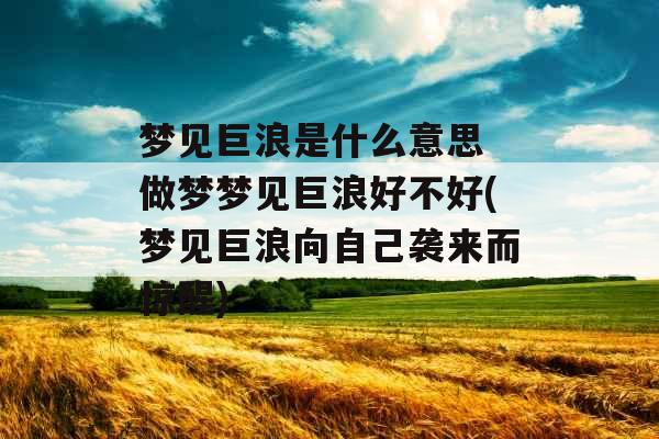 梦见巨浪是什么意思 做梦梦见巨浪好不好(梦见巨浪向自己袭来而惊醒)