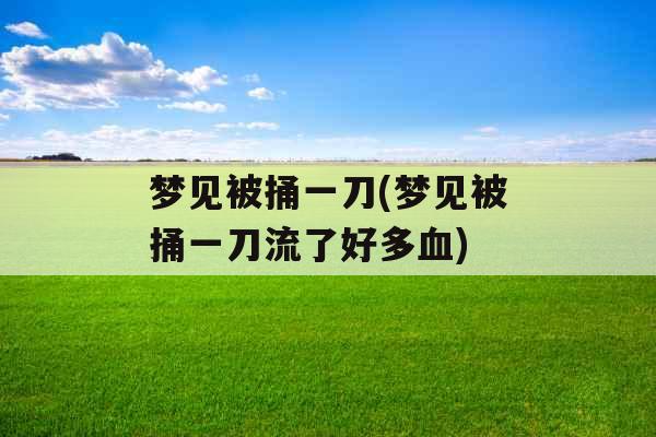 梦见被捅一刀(梦见被捅一刀流了好多血)