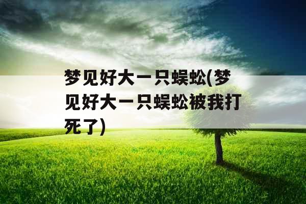 梦见好大一只蜈蚣(梦见好大一只蜈蚣被我打死了)