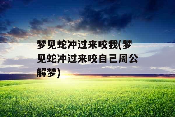 梦见蛇冲过来咬我(梦见蛇冲过来咬自己周公解梦)