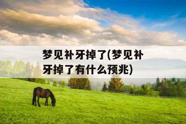 梦见补牙掉了(梦见补牙掉了有什么预兆)