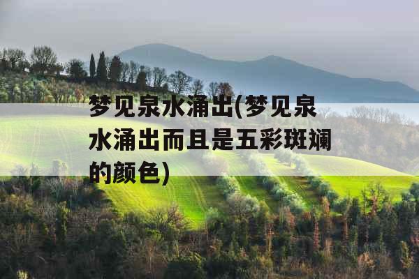 梦见泉水涌出(梦见泉水涌出而且是五彩斑斓的颜色)