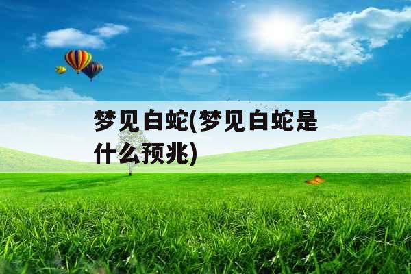 梦见白蛇(梦见白蛇是什么预兆)