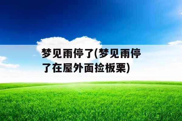 梦见雨停了(梦见雨停了在屋外面捡板栗)