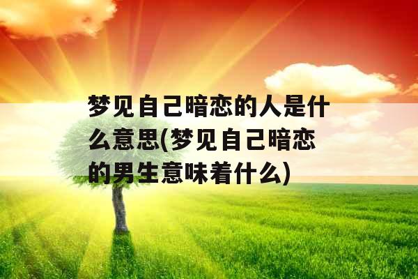 梦见自己暗恋的人是什么意思(梦见自己暗恋的男生意味着什么)