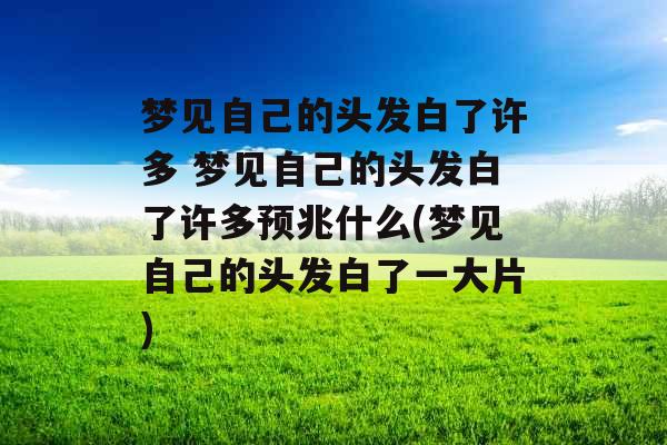 梦见自己的头发白了许多 梦见自己的头发白了许多预兆什么(梦见自己的头发白了一大片)