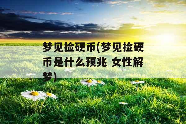 梦见捡硬币(梦见捡硬币是什么预兆 女性解梦)