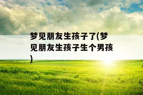 梦见朋友生孩子了(梦见朋友生孩子生个男孩)