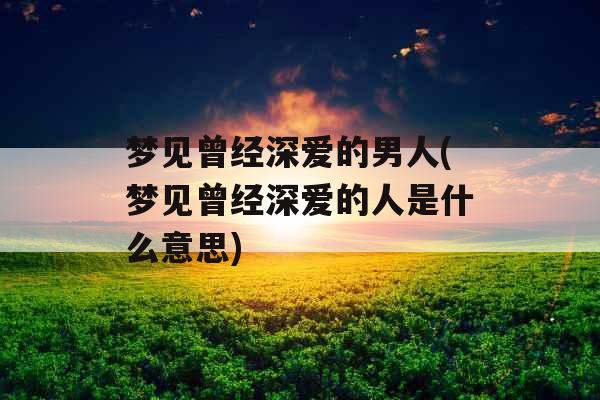 梦见曾经深爱的男人(梦见曾经深爱的人是什么意思)