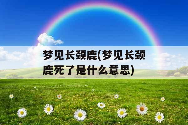 梦见长颈鹿(梦见长颈鹿死了是什么意思)