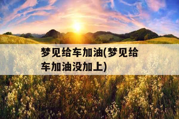 梦见给车加油(梦见给车加油没加上) 梦见给车加油(梦见给车加油没加上)