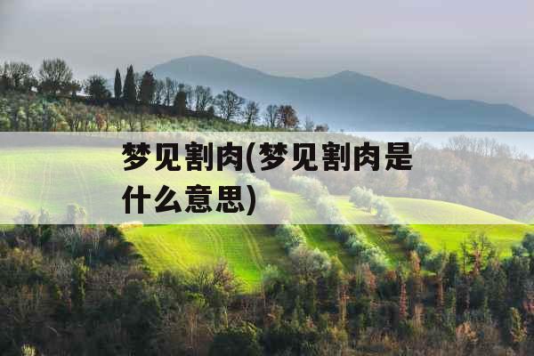 梦见割肉(梦见割肉是什么意思)