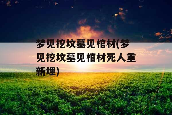 梦见挖坟墓见棺材(梦见挖坟墓见棺材死人重新埋)