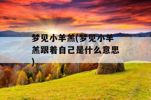 梦见小羊羔(梦见小羊羔跟着自己是什么意思)