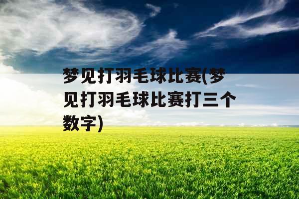 梦见打羽毛球比赛(梦见打羽毛球比赛打三个数字)
