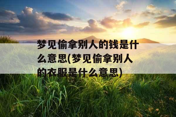 梦见偷拿别人的钱是什么意思(梦见偷拿别人的衣服是什么意思)