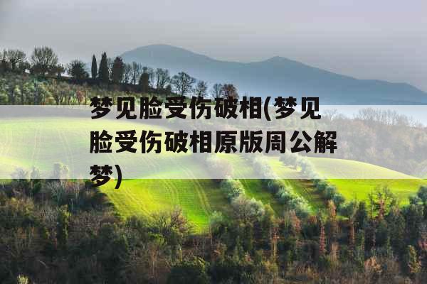 梦见脸受伤破相(梦见脸受伤破相原版周公解梦)