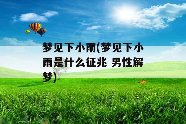 梦见下小雨(梦见下小雨是什么征兆 男性解梦)