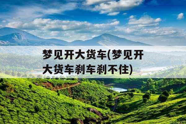 梦见开大货车(梦见开大货车刹车刹不住)