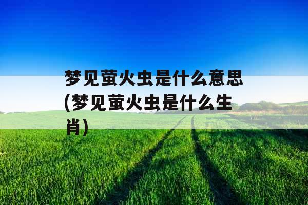 梦见萤火虫是什么意思(梦见萤火虫是什么生肖) 梦见萤火虫是什么意思(梦见萤火虫是什么生肖)