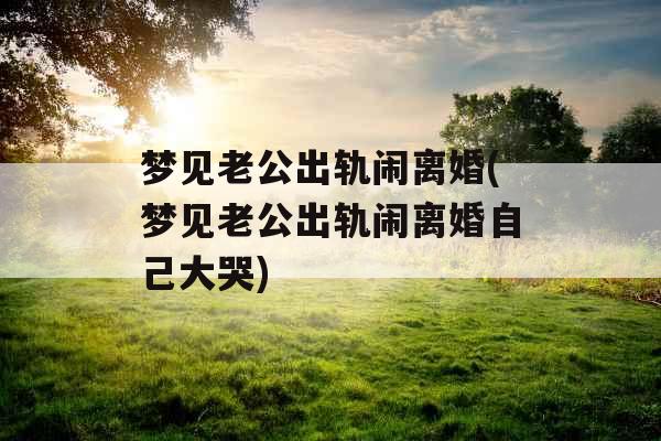 梦见老公出轨闹离婚(梦见老公出轨闹离婚自己大哭)