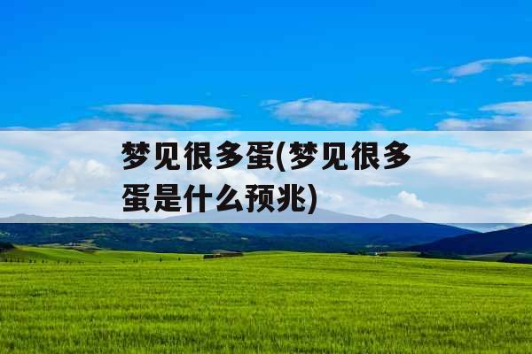 梦见很多蛋(梦见很多蛋是什么预兆)