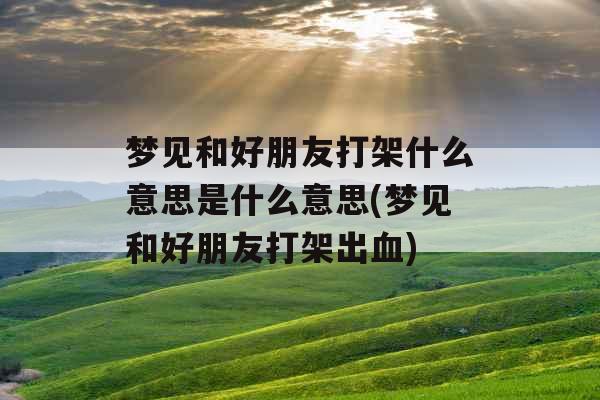 梦见和好朋友打架什么意思是什么意思(梦见和好朋友打架出血)