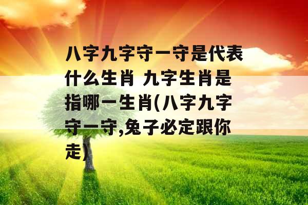 八字九字守一守是代表什么生肖 九字生肖是指哪一生肖(八字九字守一守,兔子必定跟你走)