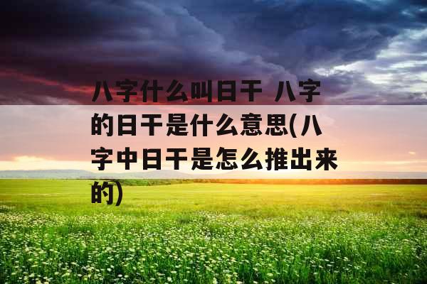 八字什么叫日干 八字的日干是什么意思(八字中日干是怎么推出来的)